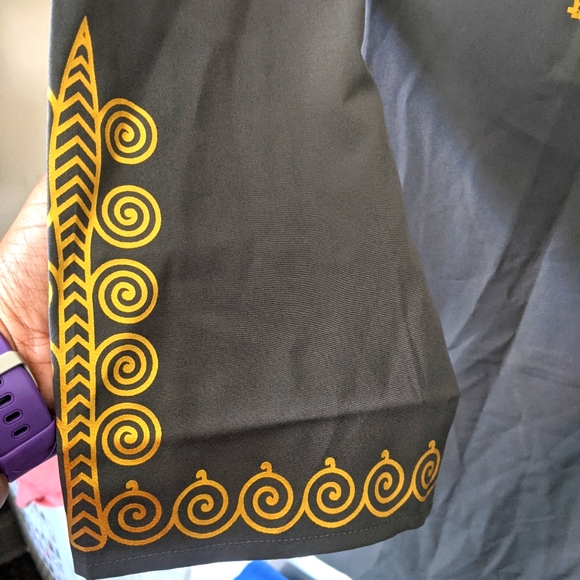 LucMatton Men's African Traditional Dashiki Luxury Metallic Gold Printed - Picture 3 of 7